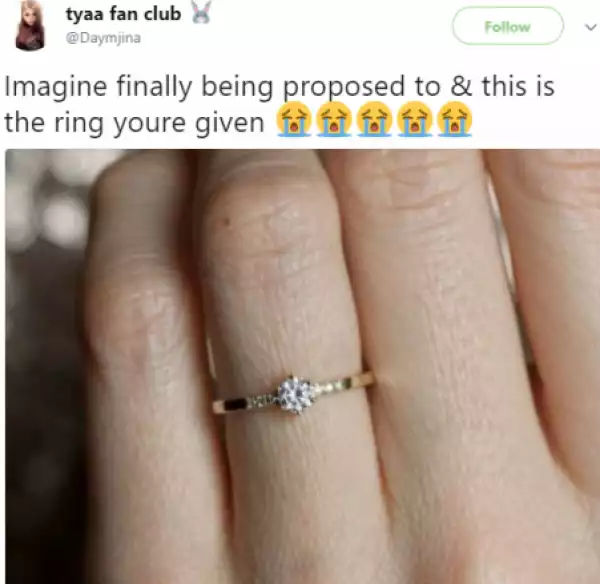 Twitter User Saddened by the Kind of Engagement Ring She Received from Her Boyfriend